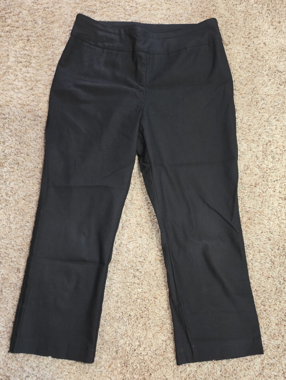Tribal Flatten It Black Stretch Twill Slim Crop Pants Size 8